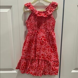 Floral Red Kids Dress